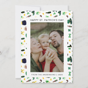 Minimalistisk lycklig klöver st. Patricks dag Foto Julkort