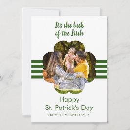 Minimalistisk lycklig klöver St. Patricks dag Foto Julkort