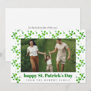 Minimalistisk lycklig klöver St. Patricks dag Foto Julkort