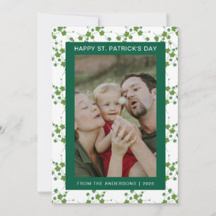Minimalistisk lycklig klöver st. Patricks dag Foto Julkort