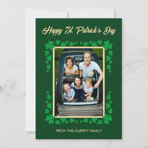 Minimalistisk lycklig klöver st. Patricks dag Foto Julkort