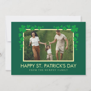 Minimalistisk lycklig klöver st. Patricks dag Foto Julkort