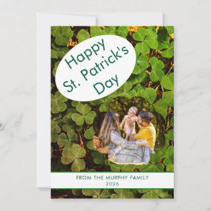 Minimalistisk lycklig klöver St. Patricks dag Foto Julkort
