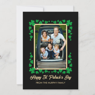 Minimalistisk lycklig klöver St. Patricks dag Foto Julkort