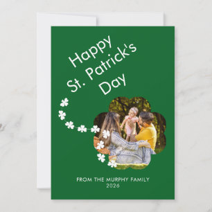 Minimalistisk lycklig klöver St. Patricks dag Foto Julkort
