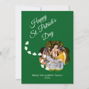 Minimalistisk lycklig klöver St. Patricks dag Foto Julkort