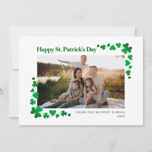 Minimalistisk lycklig klöver St. Patricks dag Foto Julkort