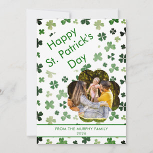 Minimalistisk lycklig klöver st. Patricks dag Foto Julkort