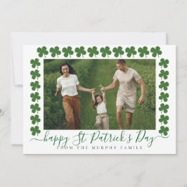 Minimalistisk lycklig klöver St. Patricks dag Foto Julkort