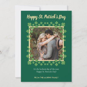 Minimalistisk lycklig klöver st. Patricks dag Foto Julkort