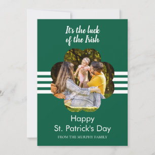 Minimalistisk lycklig klöver St. Patricks dag Foto Julkort