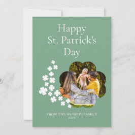 Minimalistisk lycklig klöver St. Patricks dag Foto Julkort