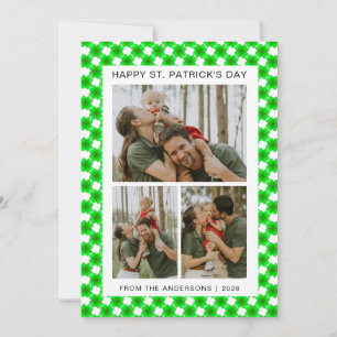 Minimalistisk lycklig klöver St. Patricks dag Foto Julkort