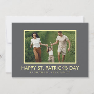 Minimalistisk lycklig klöver St. Patricks dag Foto Julkort