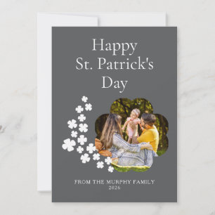 Minimalistisk lycklig klöver st. Patricks dag Foto Julkort