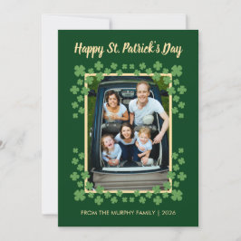 Minimalistisk lycklig klöver St. Patricks dag Foto Julkort