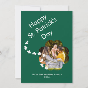 Minimalistisk lycklig klöver st. Patricks dag Foto Julkort