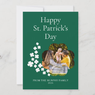 Minimalistisk lycklig klöver St. Patricks dag Foto Julkort