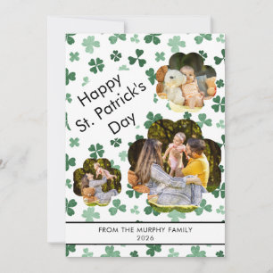 Minimalistisk lycklig klöver st. Patricks dag Foto Julkort