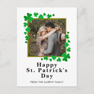 Minimalistisk lycklig klöver st. Patrick's Day Fot Helg Vykort