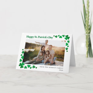 Minimalistisk lycklig klöver St. Patrick's Day-fot Helgkort