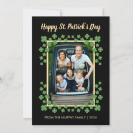 Minimalistisk lycklig klöver St. Patrick's Day Fot Julkort