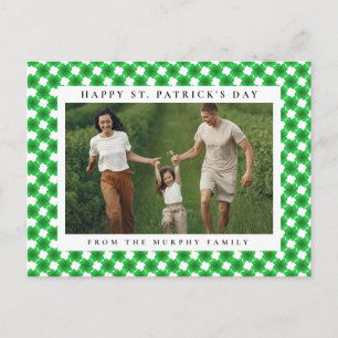 Minimalistisk lycklig shamrock st. Patricks dag Fo Helg Vykort
