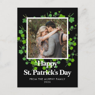 Minimalistisk lycklig shamrock st. Patricks dag Fo Helg Vykort