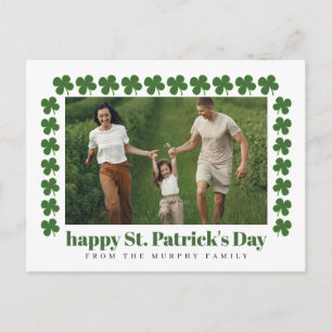 Minimalistisk lycklig shamrock st. Patricks dag Fo Helg Vykort