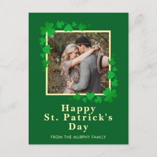 Minimalistisk lycklig shamrock st. Patricks dag Fo Helg Vykort