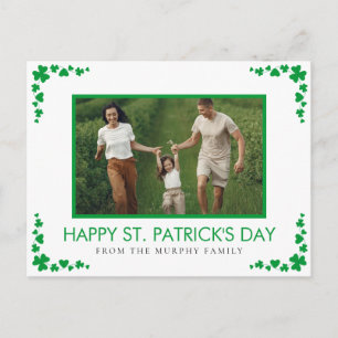 Minimalistisk lycklig shamrock st. Patricks dag Fo Helg Vykort