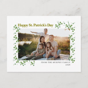 Minimalistisk lycklig shamrock st. Patricks dag Fo Helg Vykort