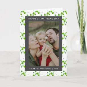 Minimalistisk lycklig shamrock st. Patricks dag Fo Helgkort