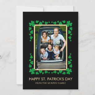 Minimalistisk lycklig shamrock st. Patricks dag Fo Julkort