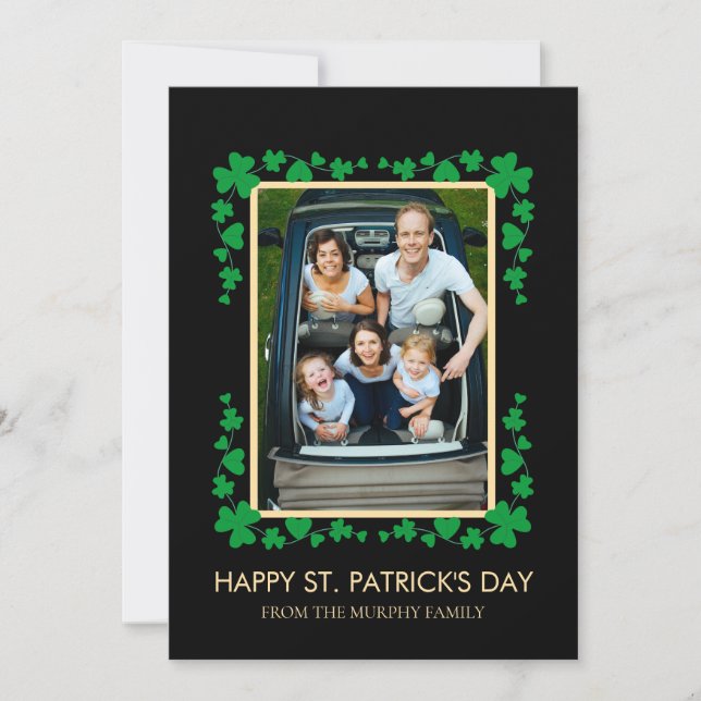 Minimalistisk lycklig shamrock st. Patricks dag Fo Julkort (Framsida)