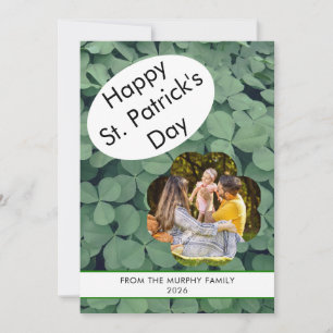Minimalistisk lycklig shamrock st. Patricks dag Fo Julkort