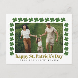 Minimalistisk lycklig shamrock st. Patrick's Day F Helg Vykort