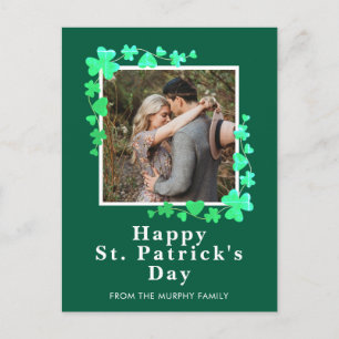Minimalistisk lycklig shamrock st. Patrick's Day F Helg Vykort