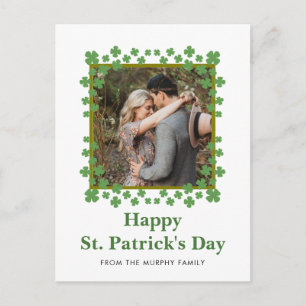 Minimalistisk lycklig shamrock st. Patrick's Day F Helg Vykort