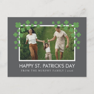 Minimalistisk lycklig shamrock st. Patrick's Day F Helg Vykort