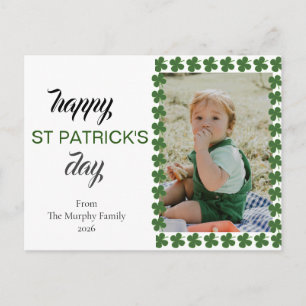 Minimalistisk lycklig shamrock st. Patrick's Day F Helg Vykort