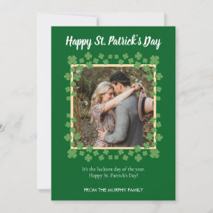 Minimalistisk lycklig shamrock st. Patrick's Day F Julkort