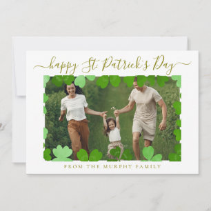 Minimalistisk lycklig shamrock st. Patrick's Day F Julkort