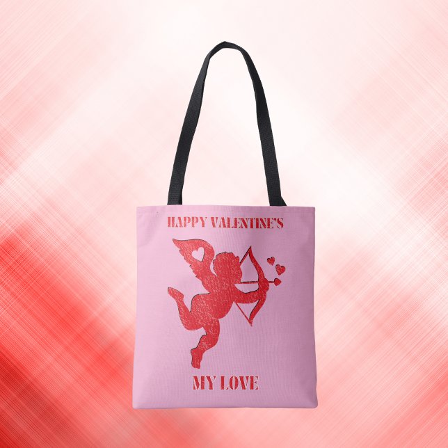Minimalistisk Lycklig Valentine är Min Kärlek på r Tygkasse (Skapare uppladdad)