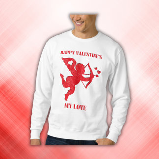 Minimalistisk Lycklig Valentine är min Kärlek på v Lång Ärmad Tröja
