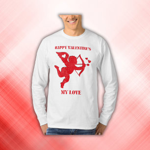 Minimalistisk Lycklig Valentine är min Kärlek på v T Shirt