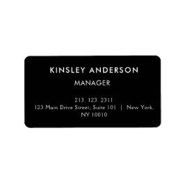 Minimalistisk lyx Boutique Black and White Adressetikett