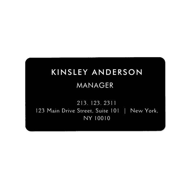 Minimalistisk lyx Boutique Black and White Adressetikett (Framsidan)