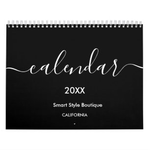 Minimalistisk lyx Boutique Black and White Kalender