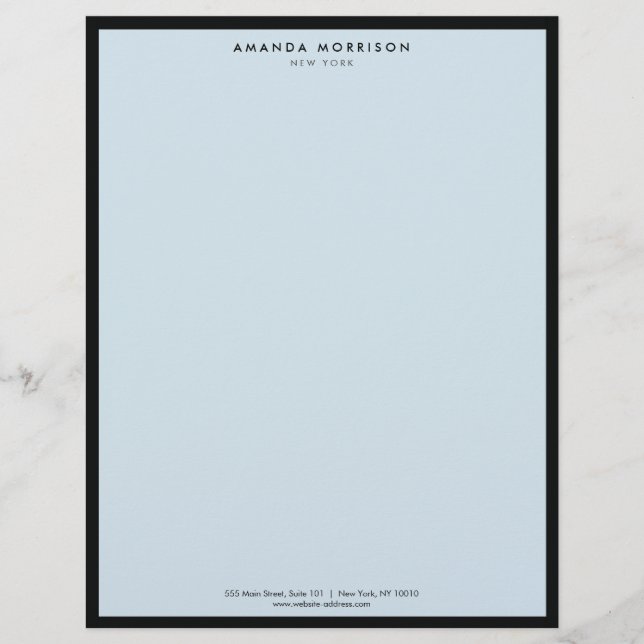 Minimalistisk lyx Boutique Black/Blue Brevhuvud (Framsida)